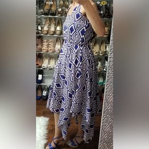 Asymmetrical geometric pattern dress